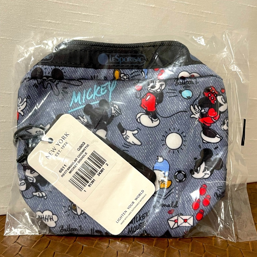 Mickey Doodle Cosmetic Bag LesportSac New